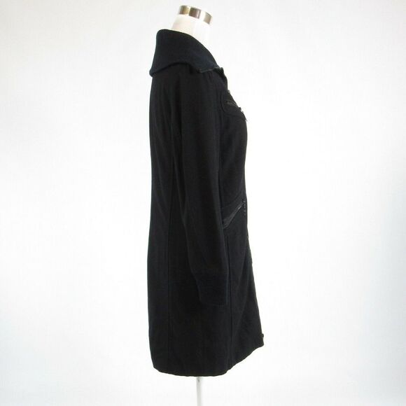 Black wool blend DKNY long sleeve pea coat 0 - Picture 5 of 8